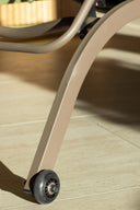 Napoli - Lot de 2 chaises longues en acier et textilène taupe