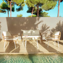 Salon de jardin Trevi en acier et rotin synthétique 4 places