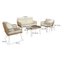 Salon de jardin Trevi en acier et rotin synthétique 4 places