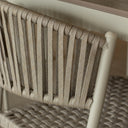 Figari - Ensemble table en aluminium sable et 8 chaises en corde 230 cm