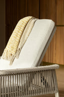 Figari - Lot de 2 chaises longues en aluminium sable avec tissu oléfine