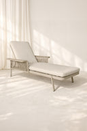 Figari - Lot de 2 chaises longues en aluminium sable avec tissu oléfine