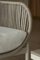 Figari - Salon de jardin 5 places en aluminium sable avec table basse