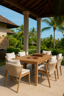 Fidji - Ensemble de jardin avec 6 chaises en bois d’acacia