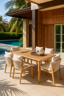 Fidji - Ensemble de jardin avec 8 chaises en bois d’acacia