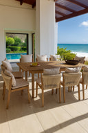 Fidji - Ensemble de jardin table extensible avec 10 chaises en bois d’acacia