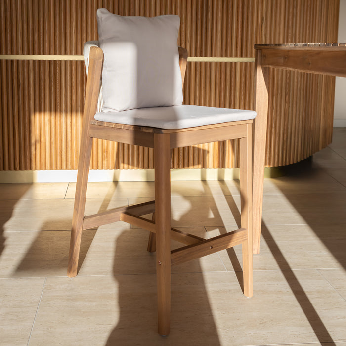 Ensemble Fidji table haute et 4 chaises en bois d'acacia