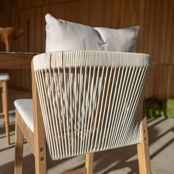 Ensemble Fidji table haute et 4 chaises en bois d'acacia