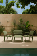 Patio - Salon de jardin en polypropylène vert