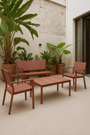 Patio - Salon de jardin en polypropylène brique