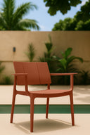 Patio - Salon de jardin en polypropylène brique