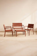 Patio - Salon de jardin en polypropylène brique