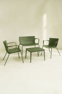 Montauk - Salon de jardin en polypropylène et métal vert