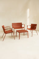 Montauk - Salon de jardin en polypropylène et métal brique