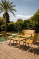 Montauk - Salon de jardin en polypropylène et métal ocre