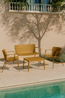 Montauk - Salon de jardin en polypropylène et métal ocre