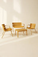 Montauk - Salon de jardin en polypropylène et métal ocre