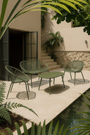 Calypso - Salon de jardin en polypropylène et métal vert