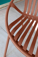 Calypso - Salon de jardin en polypropylène et métal brique