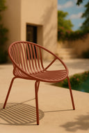 Calypso - Salon de jardin en polypropylène et métal brique