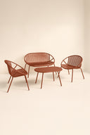 Calypso - Salon de jardin en polypropylène et métal brique