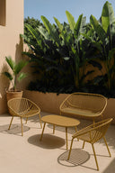 Calypso - Salon de jardin en polypropylène et métal ocre