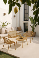 Calypso - Salon de jardin en polypropylène et métal ocre