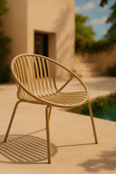 Calypso - Salon de jardin en polypropylène et métal ocre