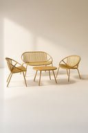 Calypso - Salon de jardin en polypropylène et métal ocre