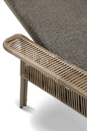 Madrague - Lot de 2 chaises longues en aluminium et tissu moka