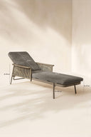 Madrague - Lot de 2 chaises longues en aluminium et tissu moka