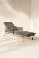 Madrague - Lot de 2 chaises longues en aluminium et tissu moka