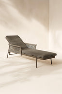 Madrague - Lot de 2 chaises longues en aluminium et tissu moka