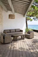 Madrague - Salon de jardin en aluminium et polywood avec coussin moka
