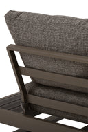 Madrague - Salon de jardin d'angle en aluminium et polywood couleur moka