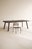 Madrague - Ensemble table avec 8 chaises aluminium moka