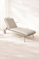 Come - Lot de 2 chaises longues en aluminium et tissu taupe