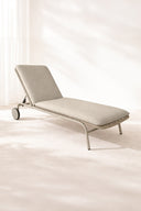 Come - Lot de 2 chaises longues en aluminium et tissu taupe