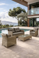 Porto-Fino - Salon de jardin en aluminium avec coussin et assise tissu
