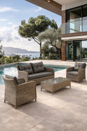 Porto-Fino - Salon de jardin en aluminium avec coussin et assise tissu