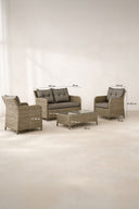 Porto-Fino - Salon de jardin en aluminium avec coussin et assise tissu