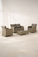 Porto-Fino - Salon de jardin en aluminium avec coussin et assise tissu