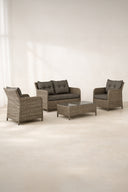 Porto-Fino - Salon de jardin en aluminium avec coussin et assise tissu