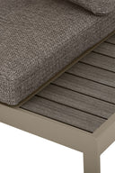 Pisa - Salon de jardin en aluminium et polywood avec coussin et assise tissu moka