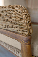 Alhambra - Salon de jardin en bois d'acacia osier et tissu beige 4 places