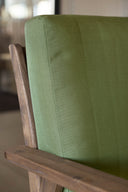 Palau - Salon de jardin en bois d'acacia naturel et tissu vert