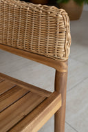 Alhambra - Ensemble table avec 8 fauteuils en bois d'acacia