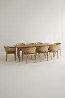 Alhambra - Ensemble table avec 8 fauteuils en bois d'acacia