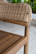 Alhambra - Ensemble table avec 8 fauteuils en bois d'acacia