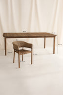 Alhambra - Ensemble table avec 8 fauteuils en bois d'acacia